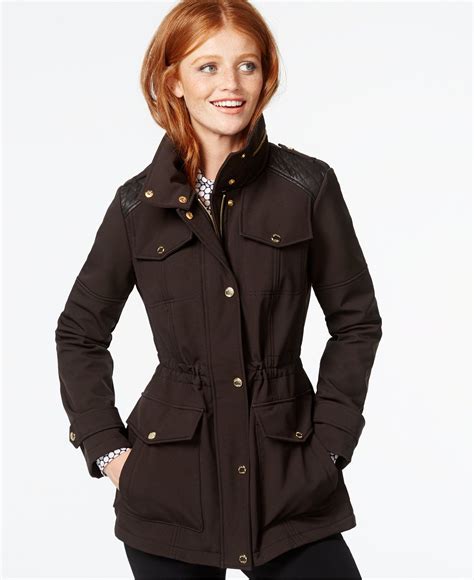 macys michael kors womens leather jacket|Michael Kors ladies padded coats.